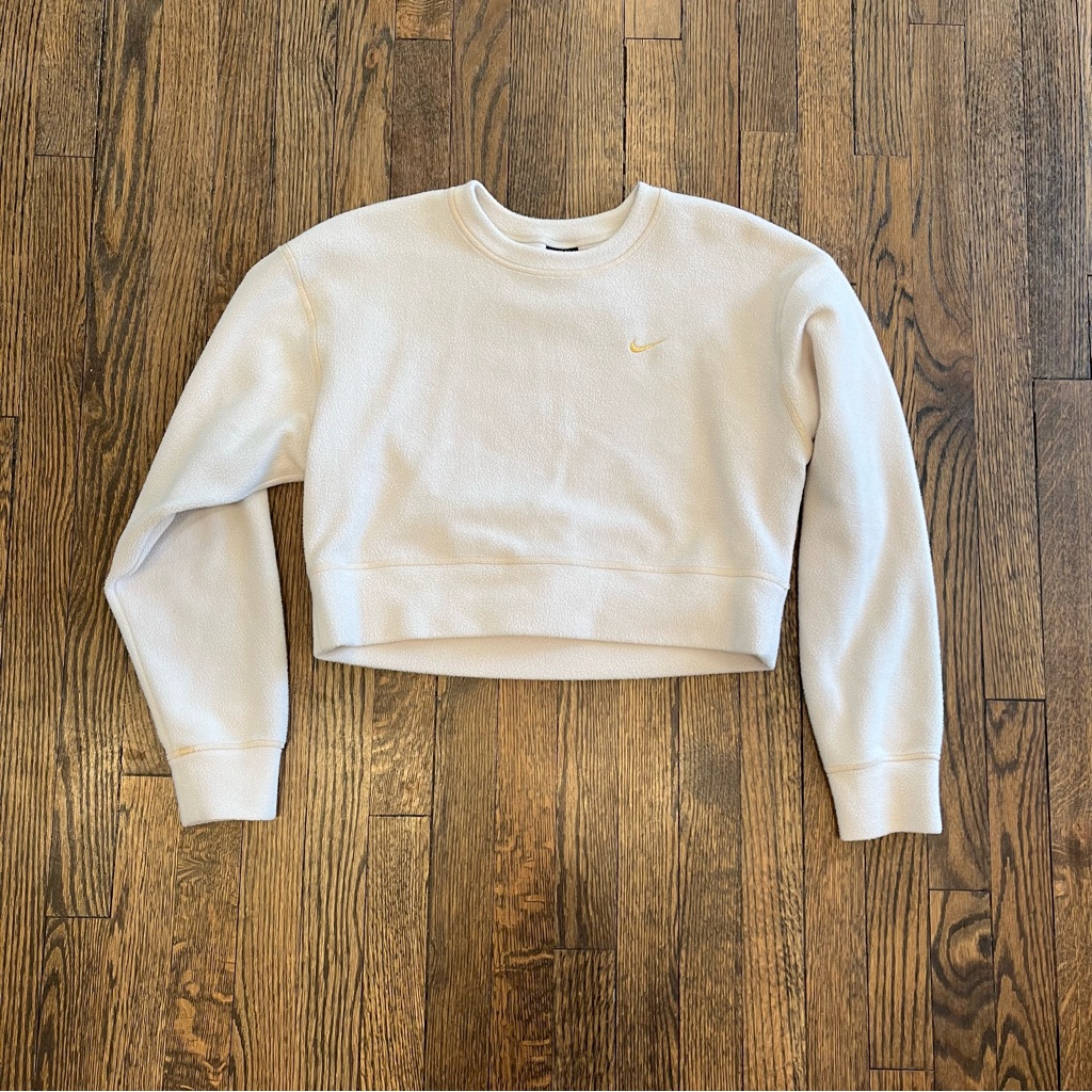 Nike Supercrop Sweatshirt In Oatmeal And Gold